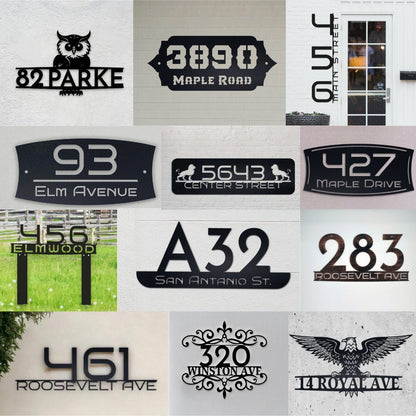 Custom Metal Address Sign for House, Metal House Number, Address Plaque, Address Signs, Housewarming Gift, Outdoor Metal Sign, House Numbers