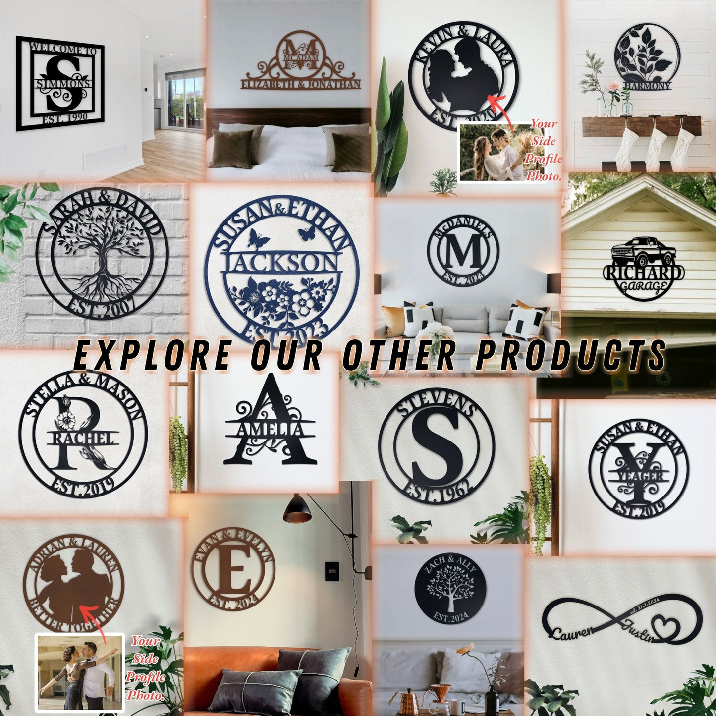 Custom Last Name Sign, Personalized Metal Wall Art, Custom Family Name Sign, Metal Initial Door Hanger, Wedding Gift, Established Leafy Sign