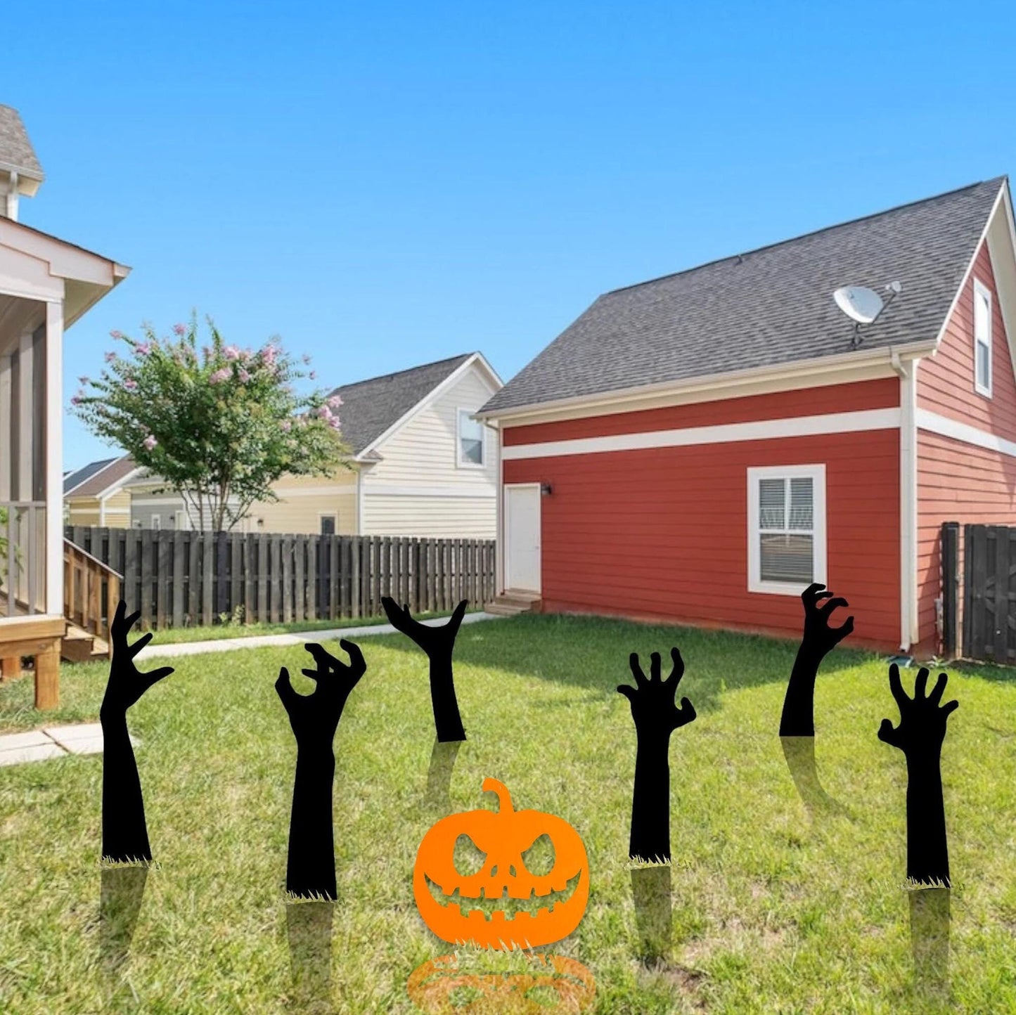 Zombie Hands Metal Decor, Metal Halloween Yard Stakes, Halloween Zombie Decor, Halloween Decor, Halloween Sign,Halloween Garden Sign,Pumpkin