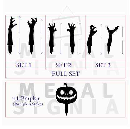 Zombie Hands Metal Decor, Metal Halloween Yard Stakes, Halloween Zombie Decor, Halloween Decor, Halloween Sign,Halloween Garden Sign,Pumpkin