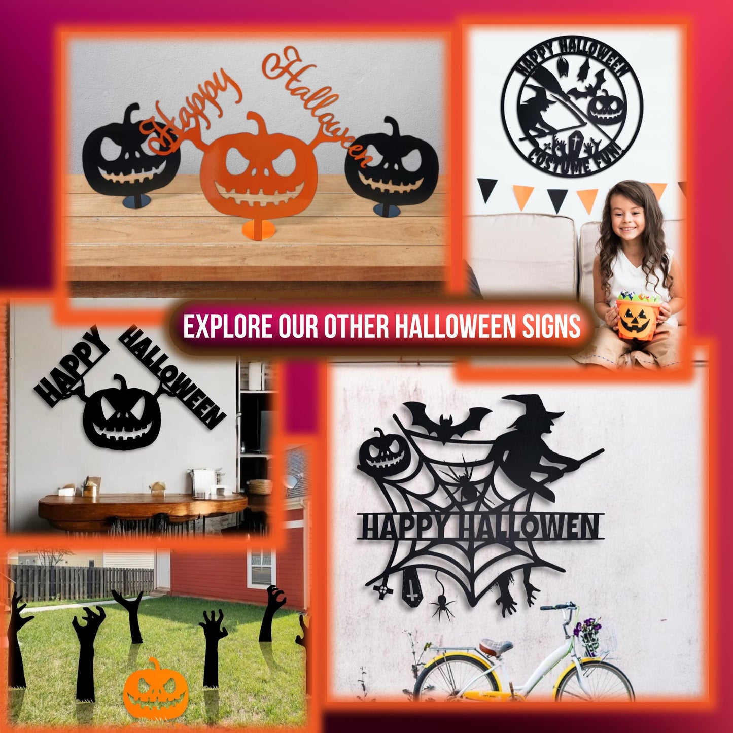 Zombie Hands Metal Decor, Metal Halloween Yard Stakes, Halloween Zombie Decor, Halloween Decor, Halloween Sign,Halloween Garden Sign,Pumpkin