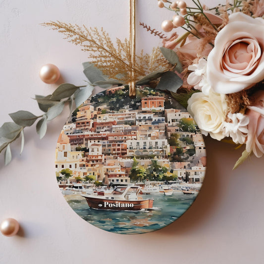 Positano Christmas Ornament, Unique Positano Christmas Gift, Italy Travel, Positano Souvenir, Gift Exchange, Gift Idea, Travel Gift Idea