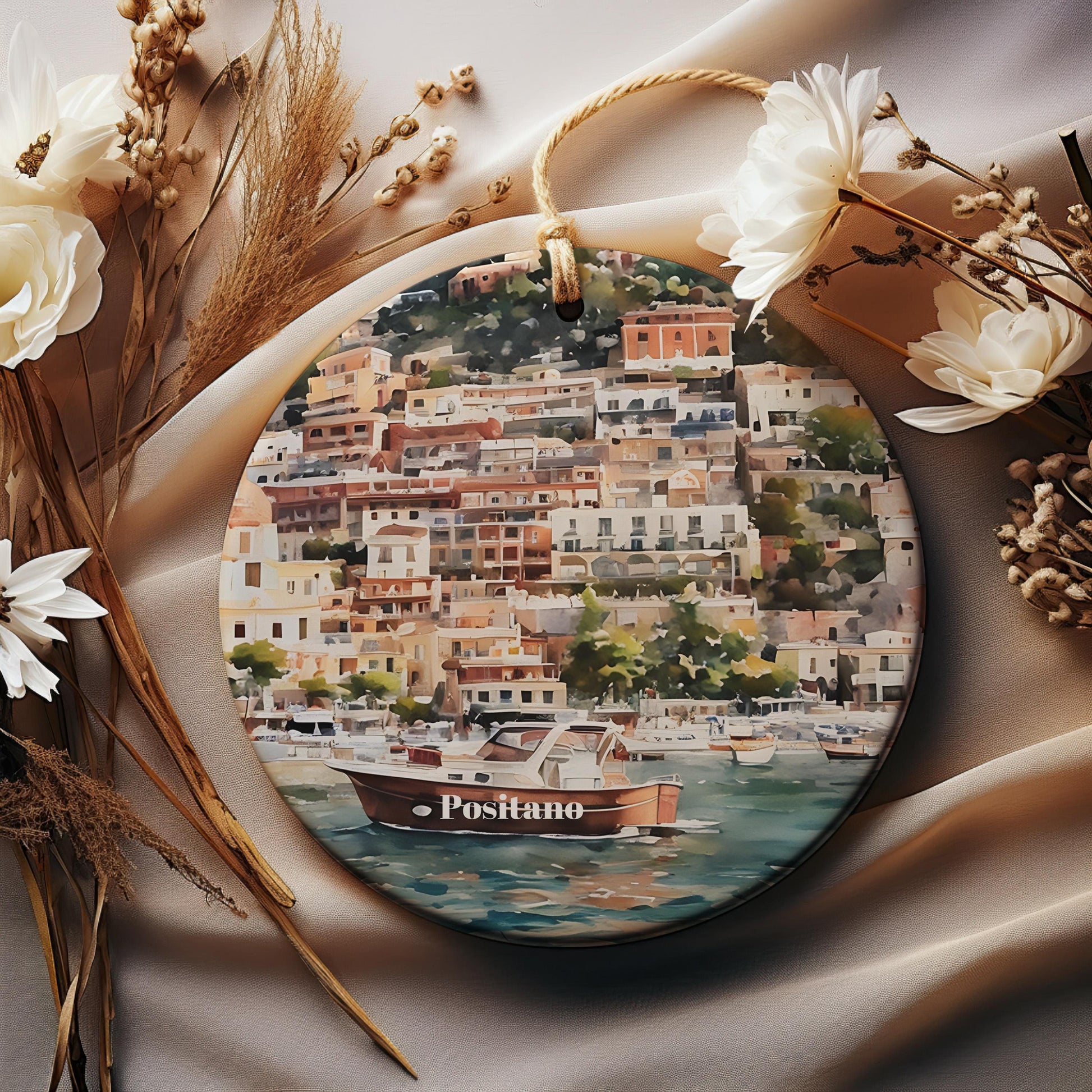 Positano Christmas Ornament, Unique Positano Christmas Gift, Italy Travel, Positano Souvenir, Gift Exchange, Gift Idea, Travel Gift Idea