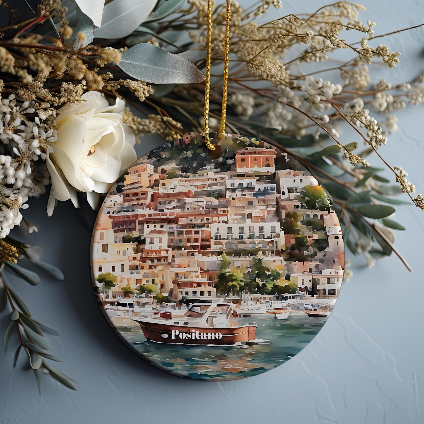 Positano Christmas Ornament, Unique Positano Christmas Gift, Italy Travel, Positano Souvenir, Gift Exchange, Gift Idea, Travel Gift Idea