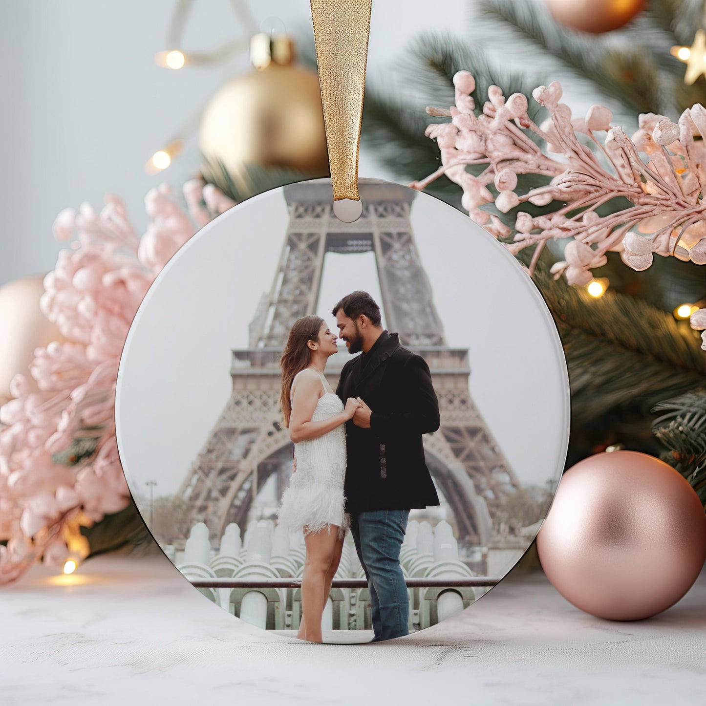 Picture Ornament, Custom Christmas Ornament, Couples Ornaments, Personalized Photo Ornament, Ceramic, Holiday Decor, Unique Christmas Gift