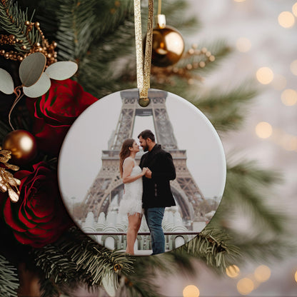 Picture Ornament, Custom Christmas Ornament, Couples Ornaments, Personalized Photo Ornament, Ceramic, Holiday Decor, Unique Christmas Gift