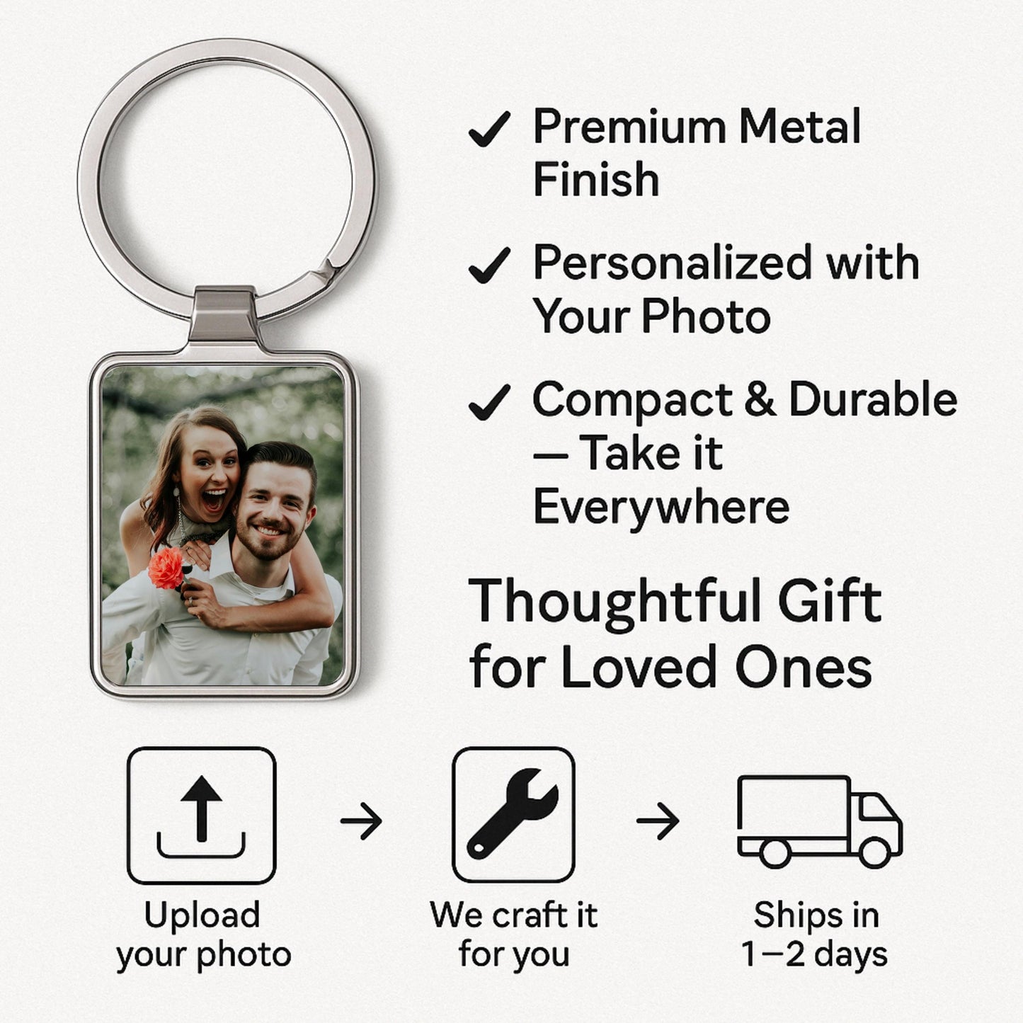 Custom Photo Car Keychain, Personalized Photo Gift, Birthday Gift, Anniversary Gift, Unique Couples Gift, Logo Keychain