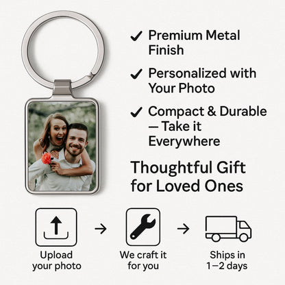 Custom Photo Car Keychain, Personalized Photo Gift, Birthday Gift, Anniversary Gift, Unique Couples Gift, Logo Keychain