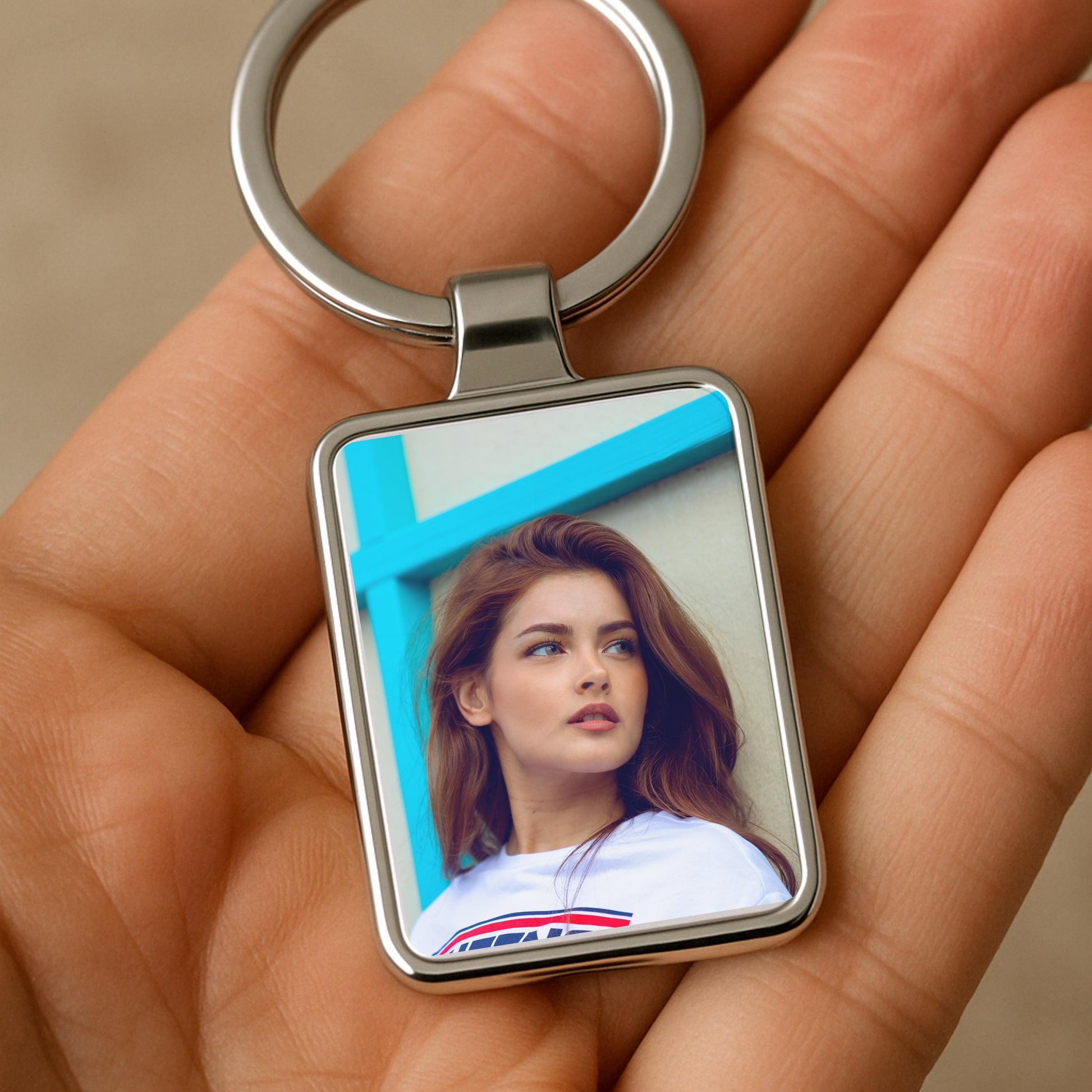 Custom Photo Keychain Gifts, Personalized Picture Keychain Gift for Couples, Him or Her