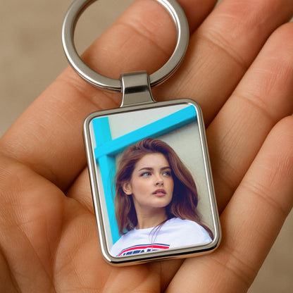 Custom Photo Keychain Gifts, Personalized Picture Keychain Gift for Couples, Him or Her