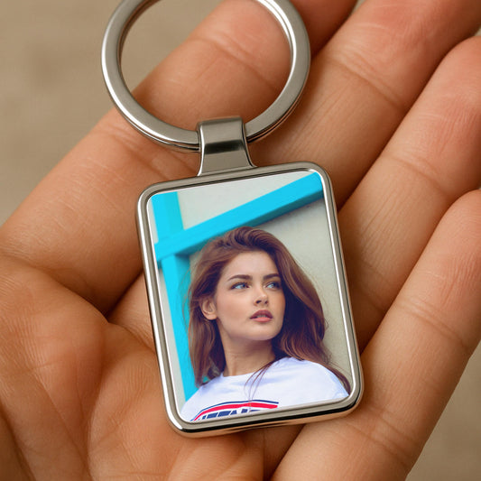 Custom Photo Keychain Gifts, Personalized Picture Keychain Gift for Couples, Him or Her