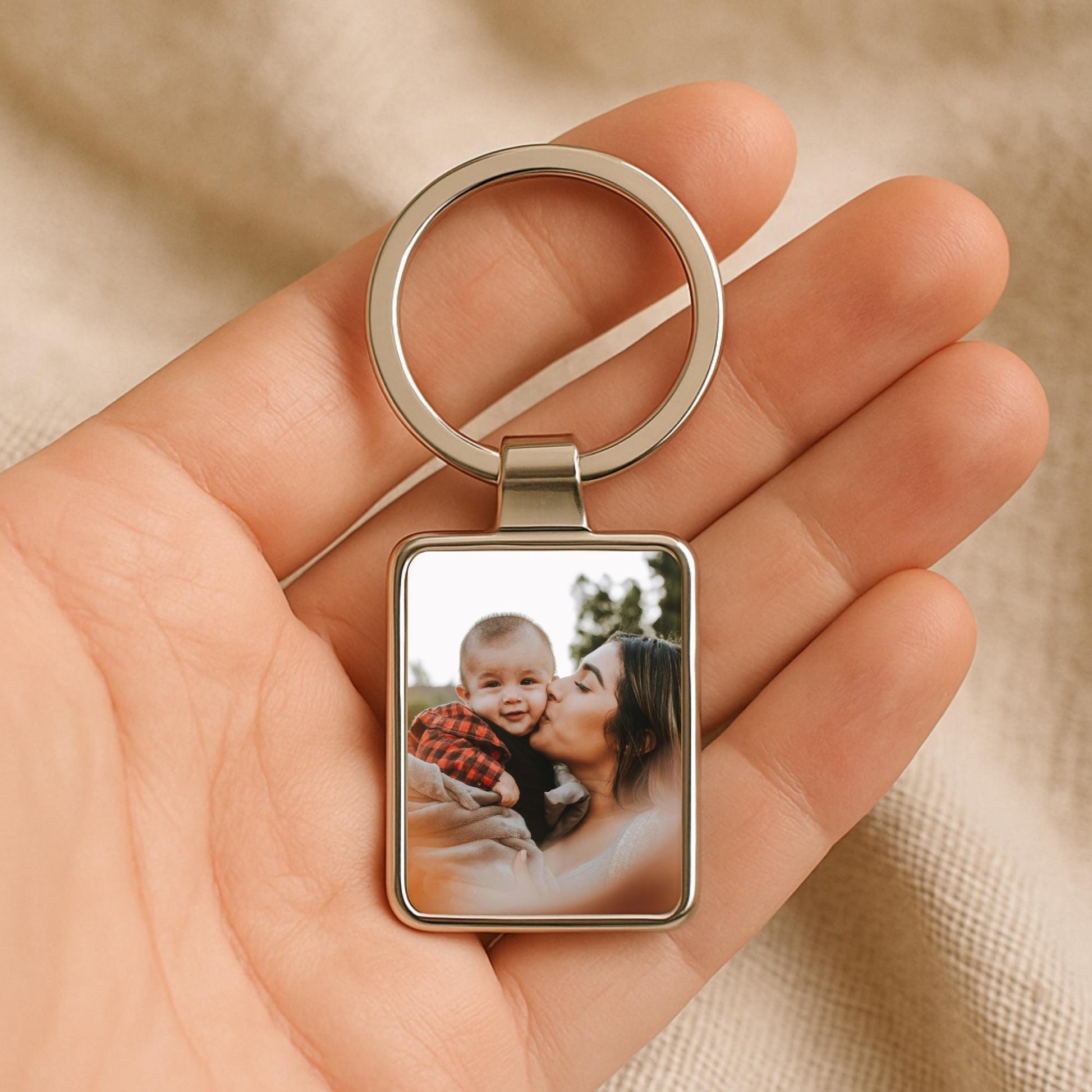 First Mother's Day Gift, Personalized Keychain with Photo, Custom Gift for New Mom, Nanny Gift, 1st Mothers Day, Gift from Daughter