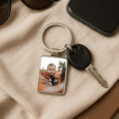 First Mother's Day Gift, Personalized Keychain with Photo, Custom Gift for New Mom, Nanny Gift, 1st Mothers Day, Gift from Daughter