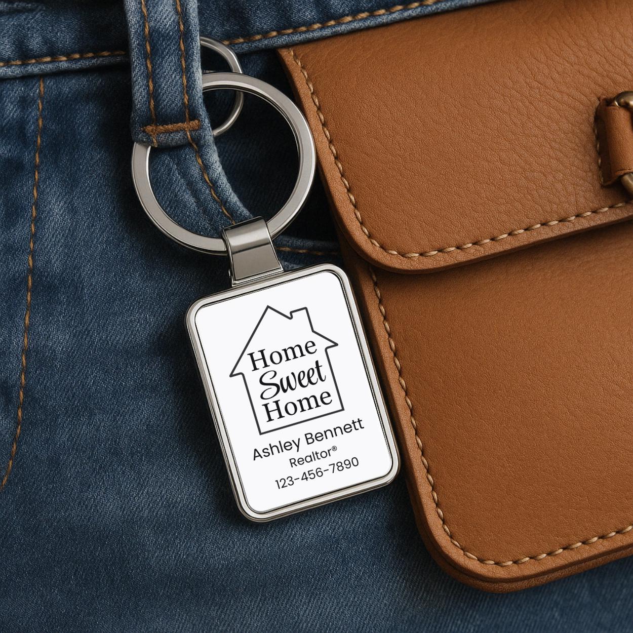 Bulk Custom Metal Keychains, Realtor Closing Gifts, Personalized House Keyring, Real Estate Client Gift, Custom Logo Keychain for Home