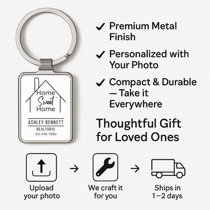 Personalized Realtor Closing Gifts, Custom Metal Keychain Bulk, New Homeowner Gift, Real Estate Client Thank You, Housewarming Gift
