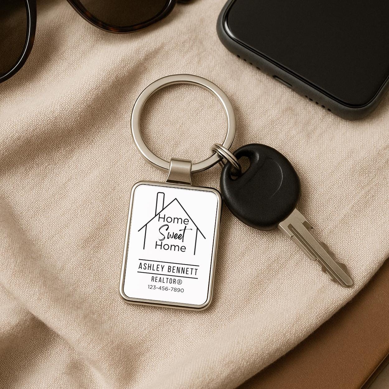 Personalized Realtor Closing Gifts, Custom Metal Keychain Bulk, New Homeowner Gift, Real Estate Client Thank You, Housewarming Gift