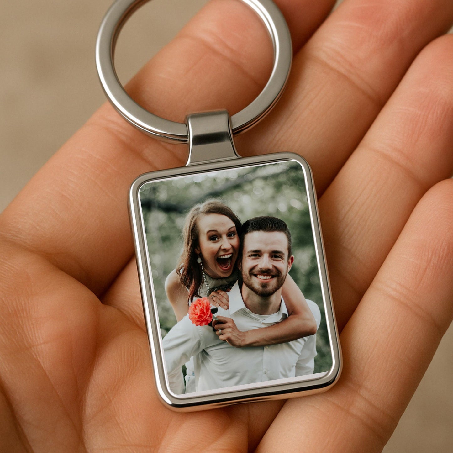 Custom Photo Car Keychain, Personalized Photo Gift, Birthday Gift, Anniversary Gift, Unique Couples Gift, Logo Keychain