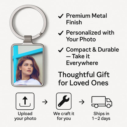 Custom Photo Keychain Gifts, Personalized Picture Keychain Gift for Couples, Him or Her