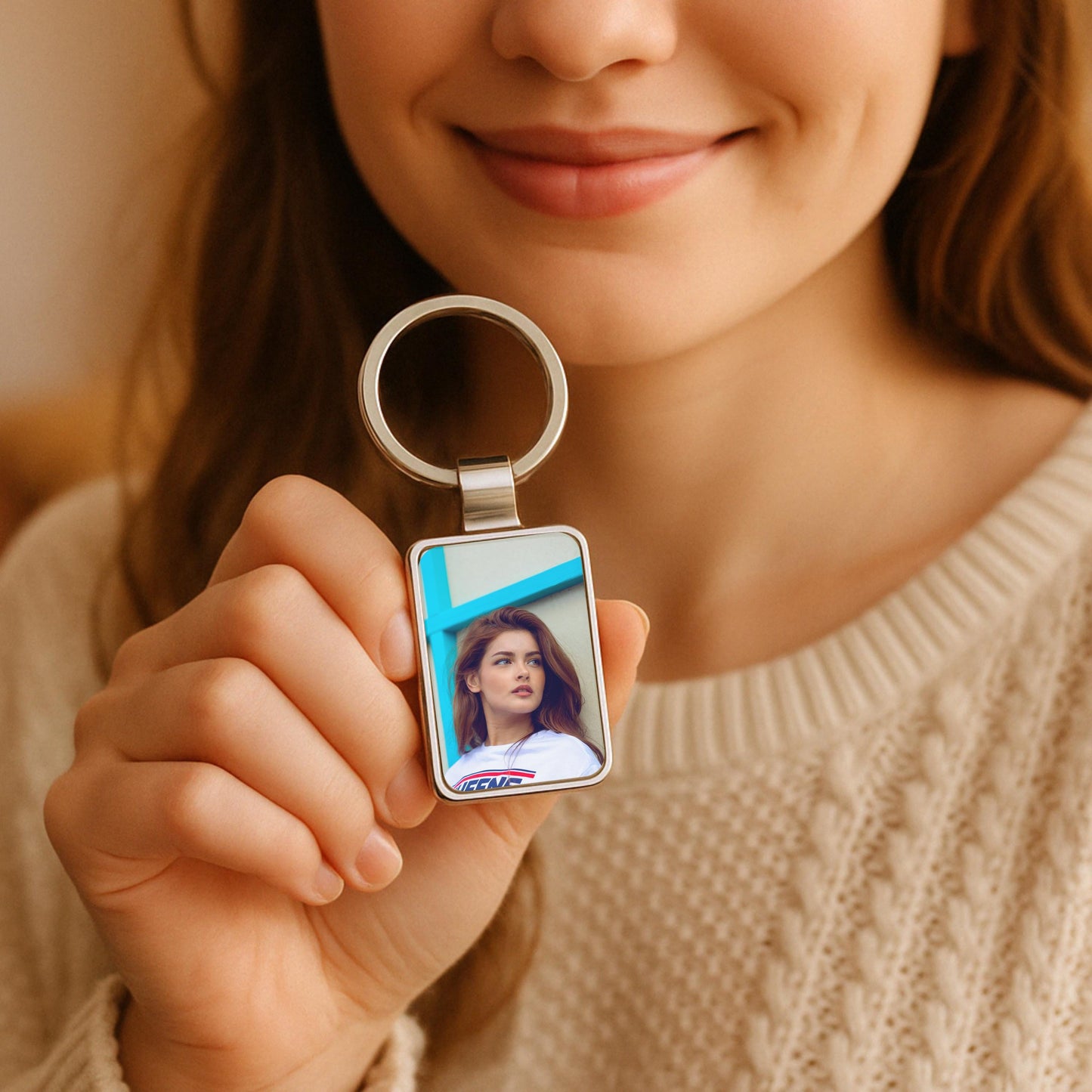 Custom Photo Keychain Gifts, Personalized Picture Keychain Gift for Couples, Him or Her