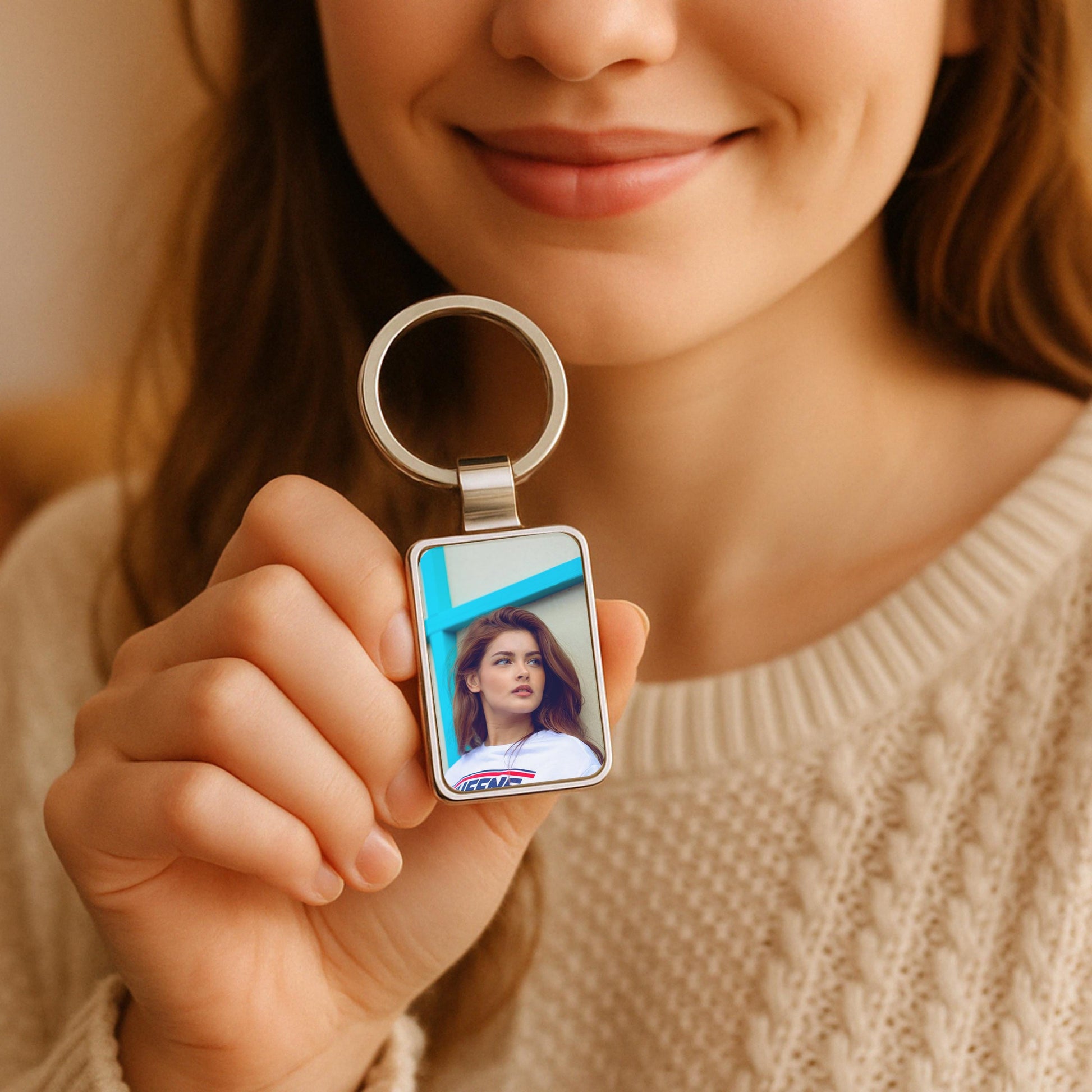 Custom Photo Keychain Gifts, Personalized Picture Keychain Gift for Couples, Him or Her