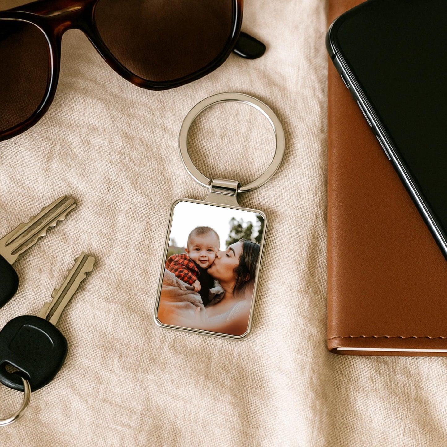 First Mother's Day Gift, Personalized Keychain with Photo, Custom Gift for New Mom, Nanny Gift, 1st Mothers Day, Gift from Daughter