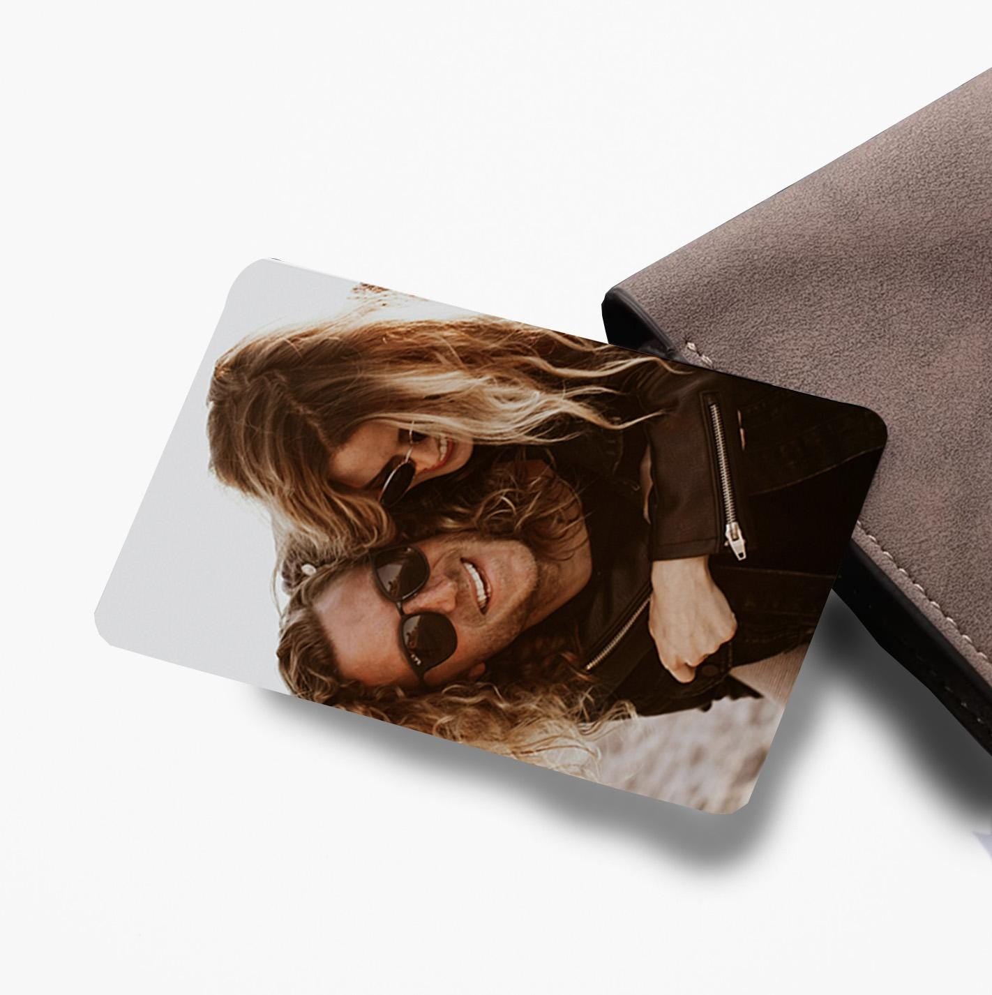 Custom Metal Wallet Card, Romantic Photo Gift for Husband or Wife