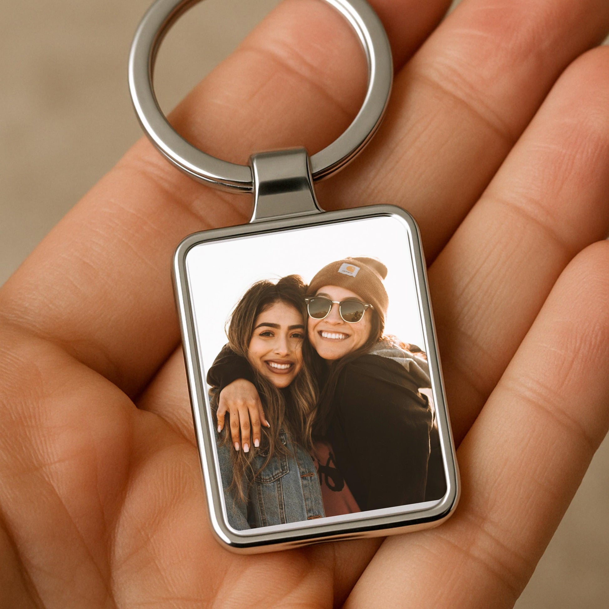 Long Distance Best Friend Photo Keychain, Personalized BFF Gift