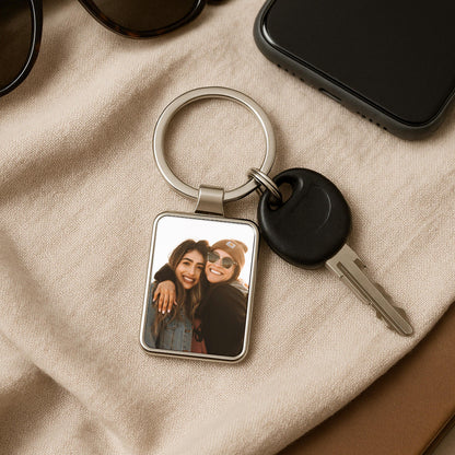 Long Distance Best Friend Photo Keychain, Personalized BFF Gift