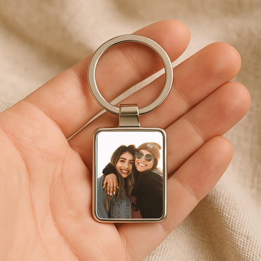 Long Distance Best Friend Photo Keychain, Personalized BFF Gift