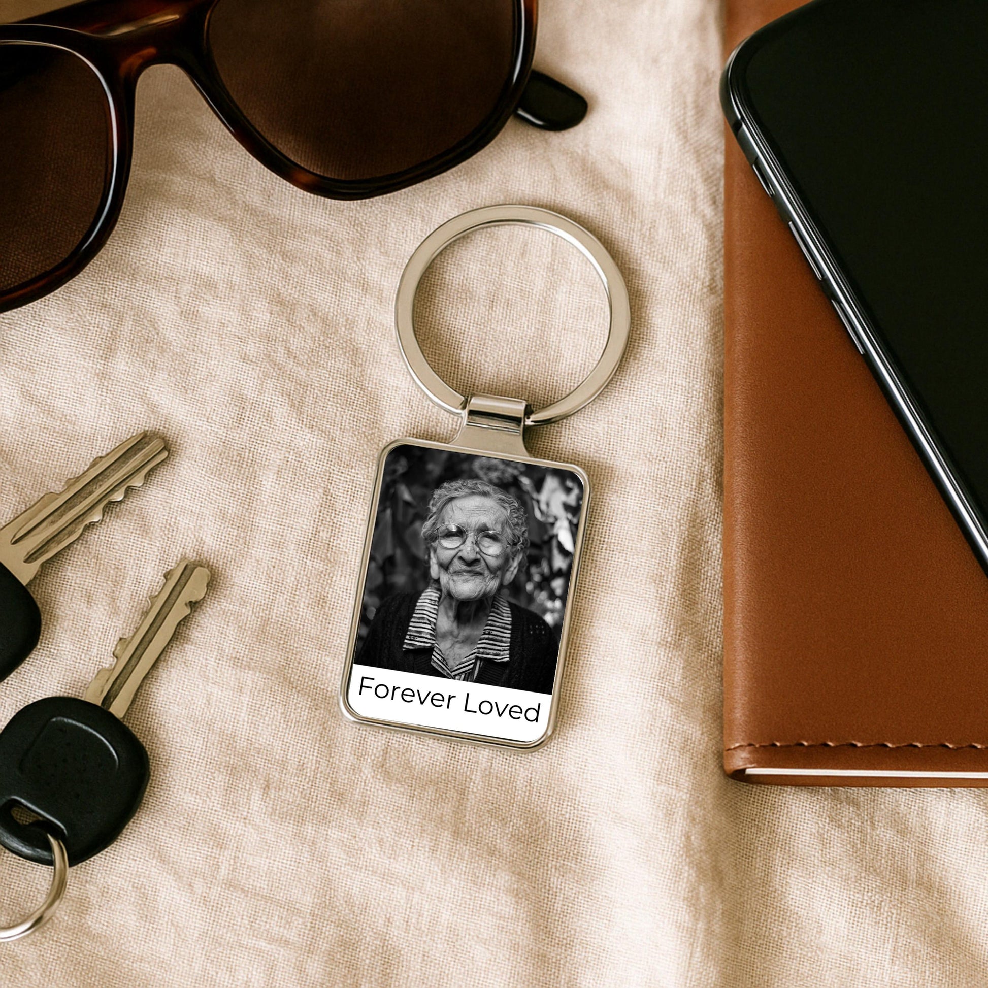 Custom Memorial Photo Keychain, Sympathy Gifts Loss of Mother, Personalized Loss of Loved One Gift, Condolence Remembrance Keepsake