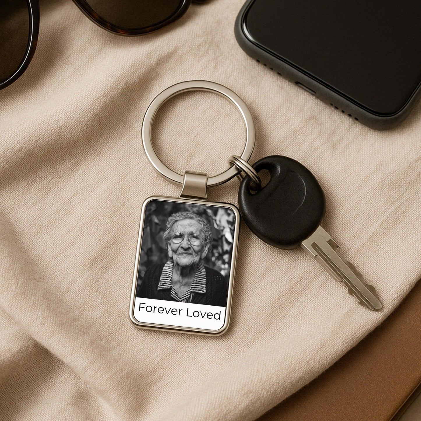 Custom Memorial Photo Keychain, Sympathy Gifts Loss of Mother, Personalized Loss of Loved One Gift, Condolence Remembrance Keepsake