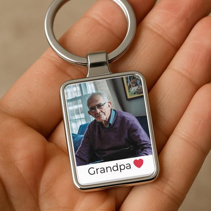 Grandpa Photo Keychain, Personalized Gift from Grandkids