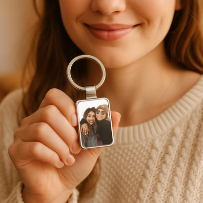 Long Distance Best Friend Photo Keychain, Personalized BFF Gift