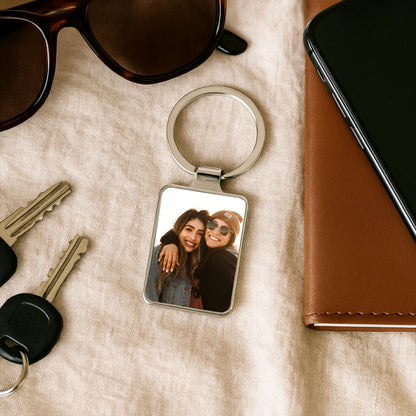 Long Distance Best Friend Photo Keychain, Personalized BFF Gift