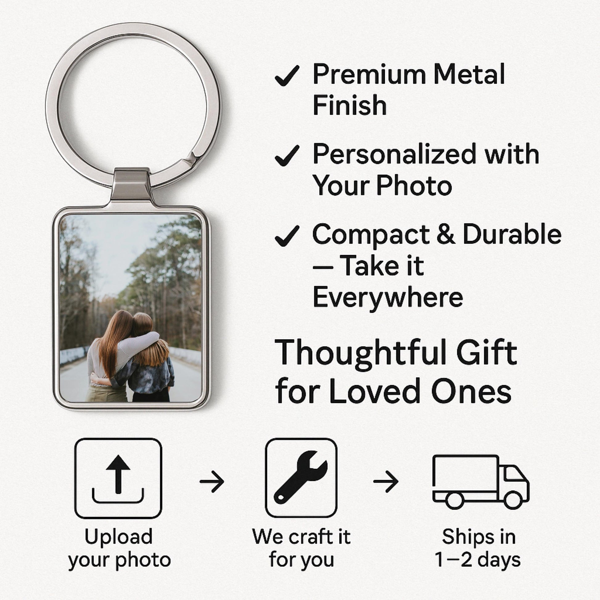 Best Friend Gift, Custom Best Friend Photo Keychain, Personalized Bestie Keepsake, BFF Gift Idea, Friendship Keyring, Custom Picture Gift