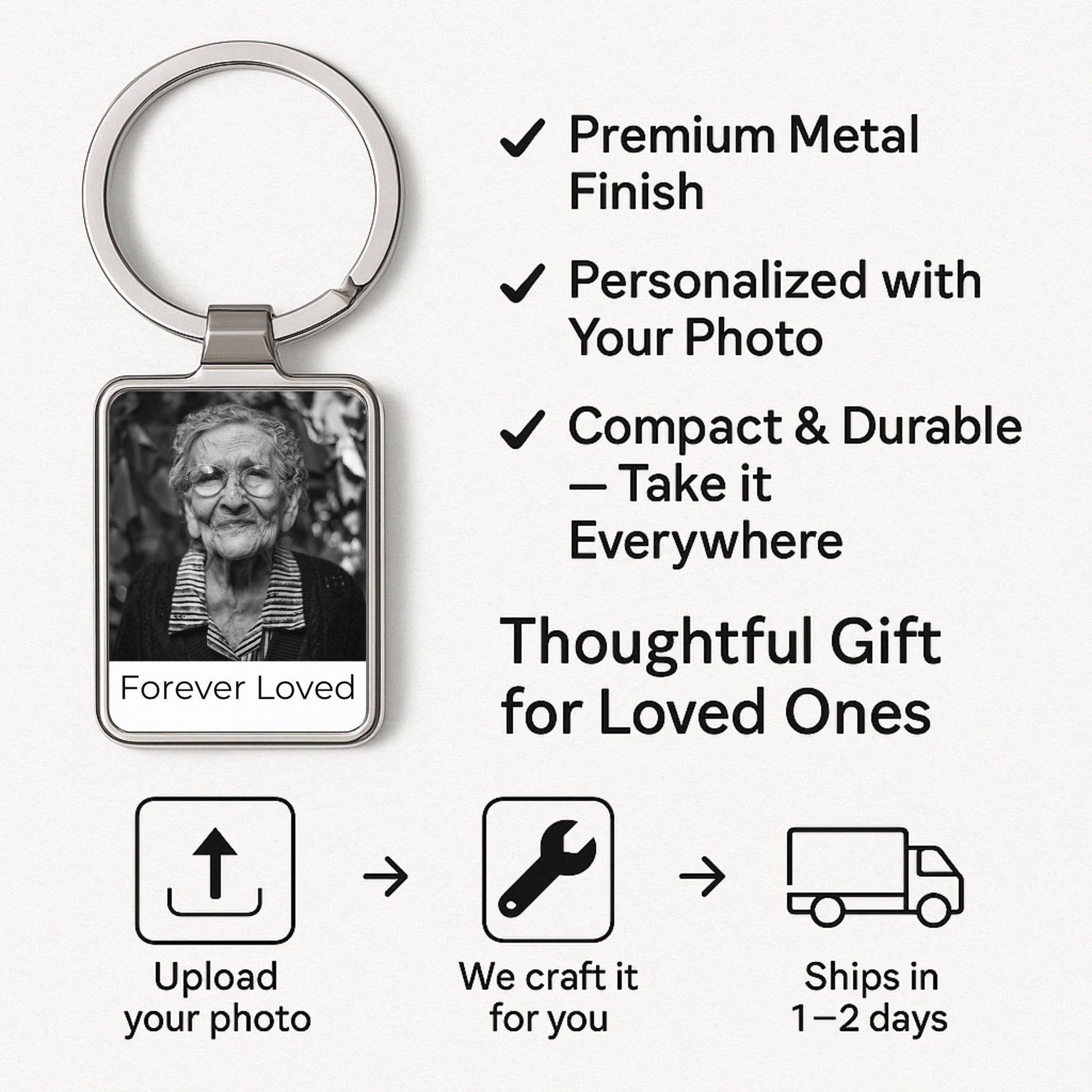 Custom Memorial Photo Keychain, Sympathy Gifts Loss of Mother, Personalized Loss of Loved One Gift, Condolence Remembrance Keepsake