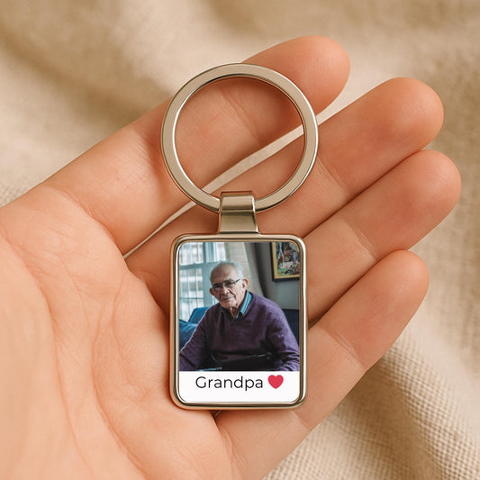 Grandpa Photo Keychain, Personalized Gift from Grandkids