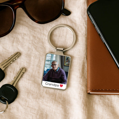 Grandpa Photo Keychain, Personalized Gift from Grandkids