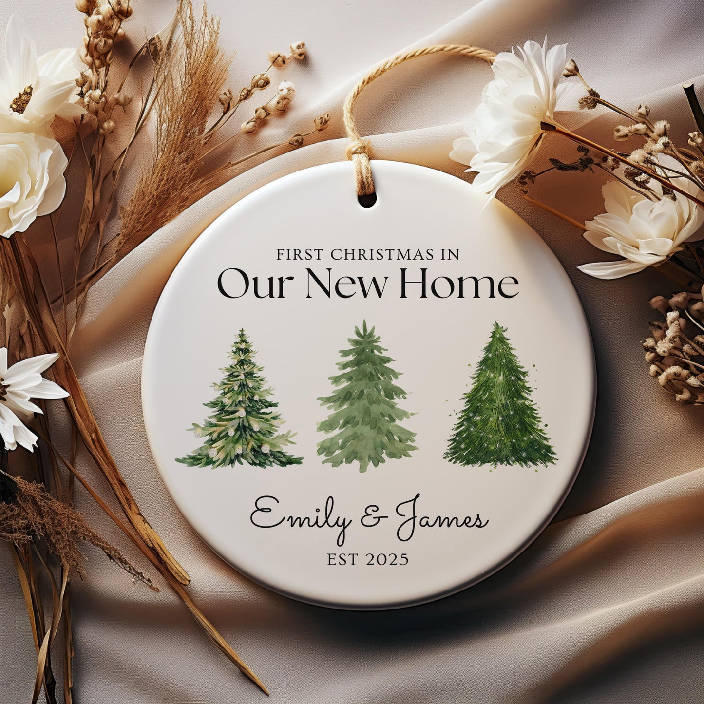 New Home Ornament, First Christmas Couple Ornament, New House Ornament, Personalized Housewarming Gift, Christmas Home Ornament With Names