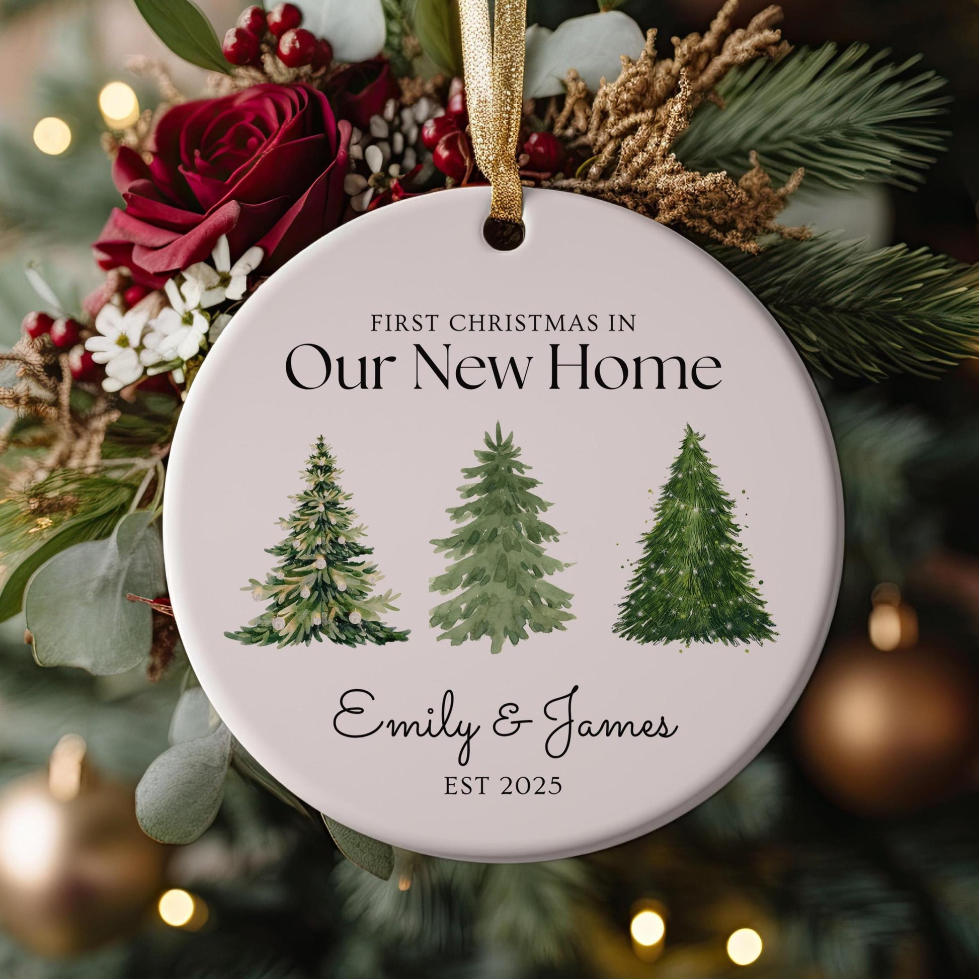New Home Ornament, First Christmas Couple Ornament, New House Ornament, Personalized Housewarming Gift, Christmas Home Ornament With Names