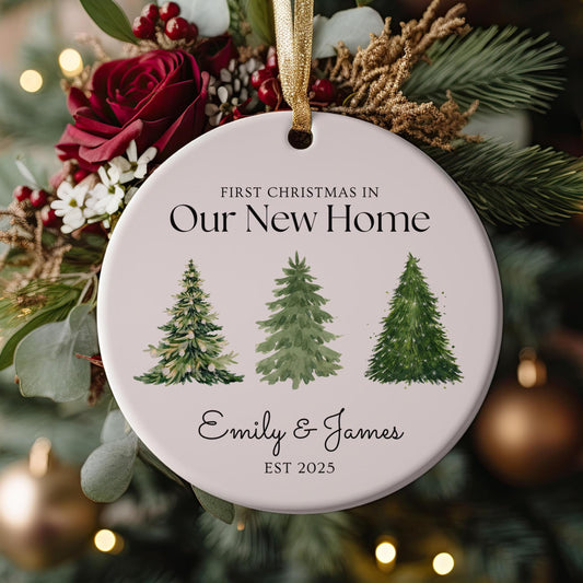 New Home Ornament, First Christmas Couple Ornament, New House Ornament, Personalized Housewarming Gift, Christmas Home Ornament With Names