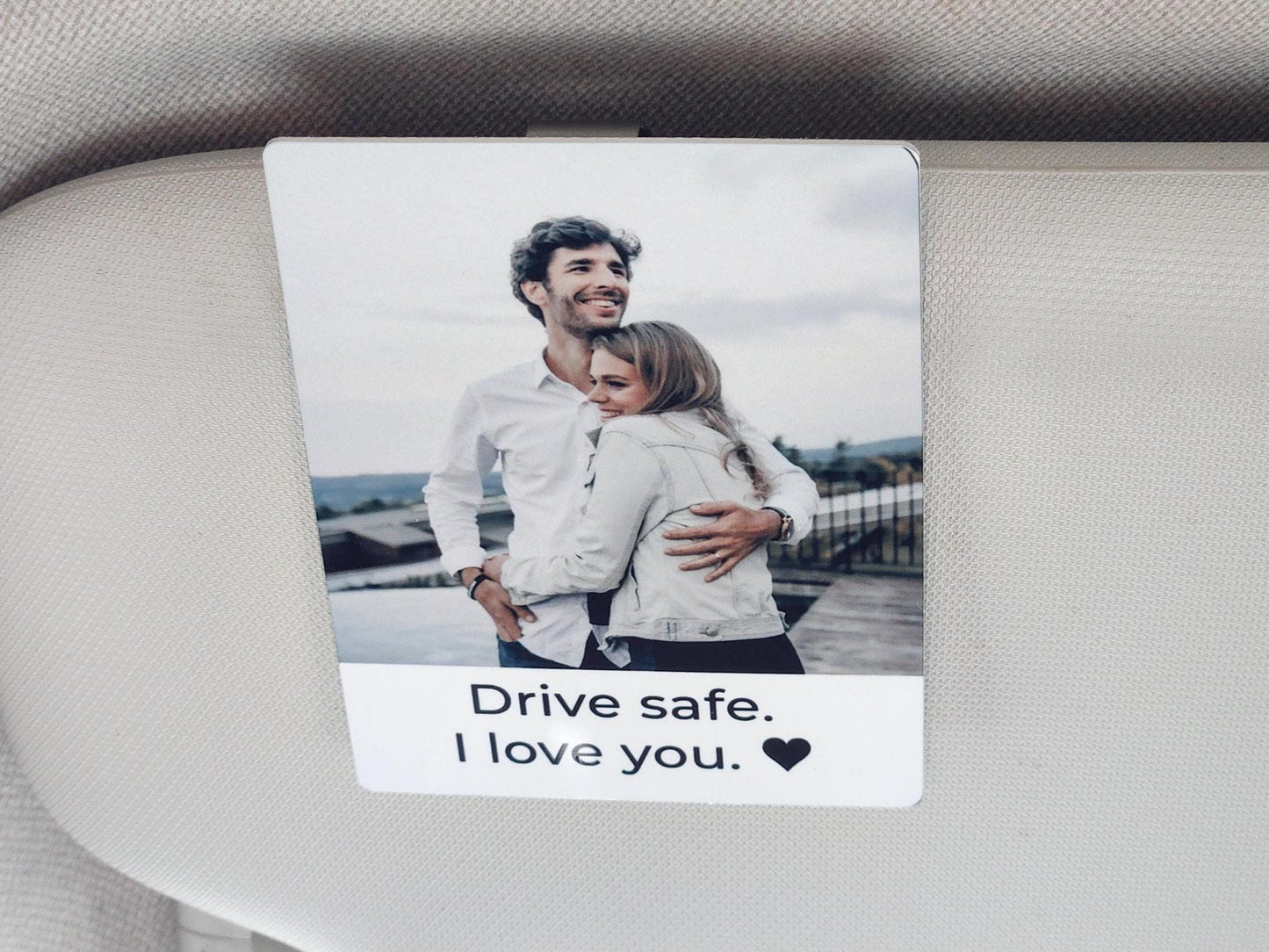 Personalized Car Visor Clip, Anniversary Gift for Him, Personalized Drive Safe Gift, Custom Picture Visor Frame, Unique Couples Gift