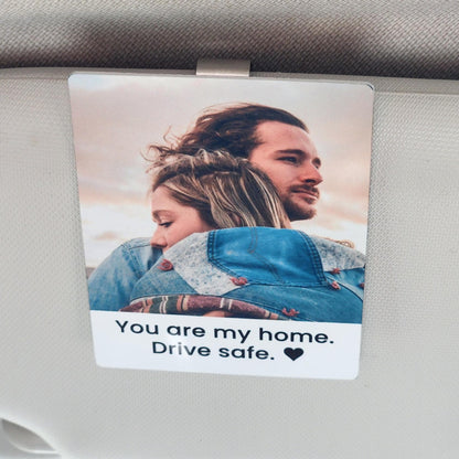 Personalized Car Visor Clip, Anniversary Gift for Him, Personalized Drive Safe Gift, Custom Picture Visor Frame, Unique Couples Gift