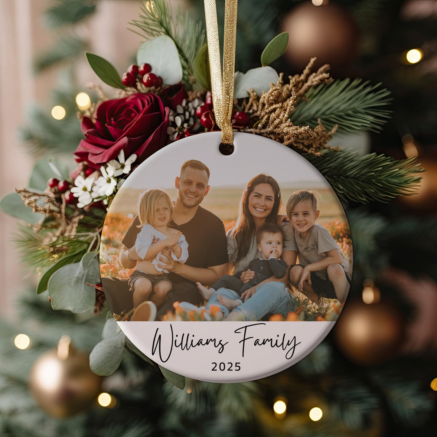 Custom Christmas Ornament 2025, Photo Ornament, Personalized Family Ornaments, Unique Christmas for Parents and Grandparents, Gift for Him