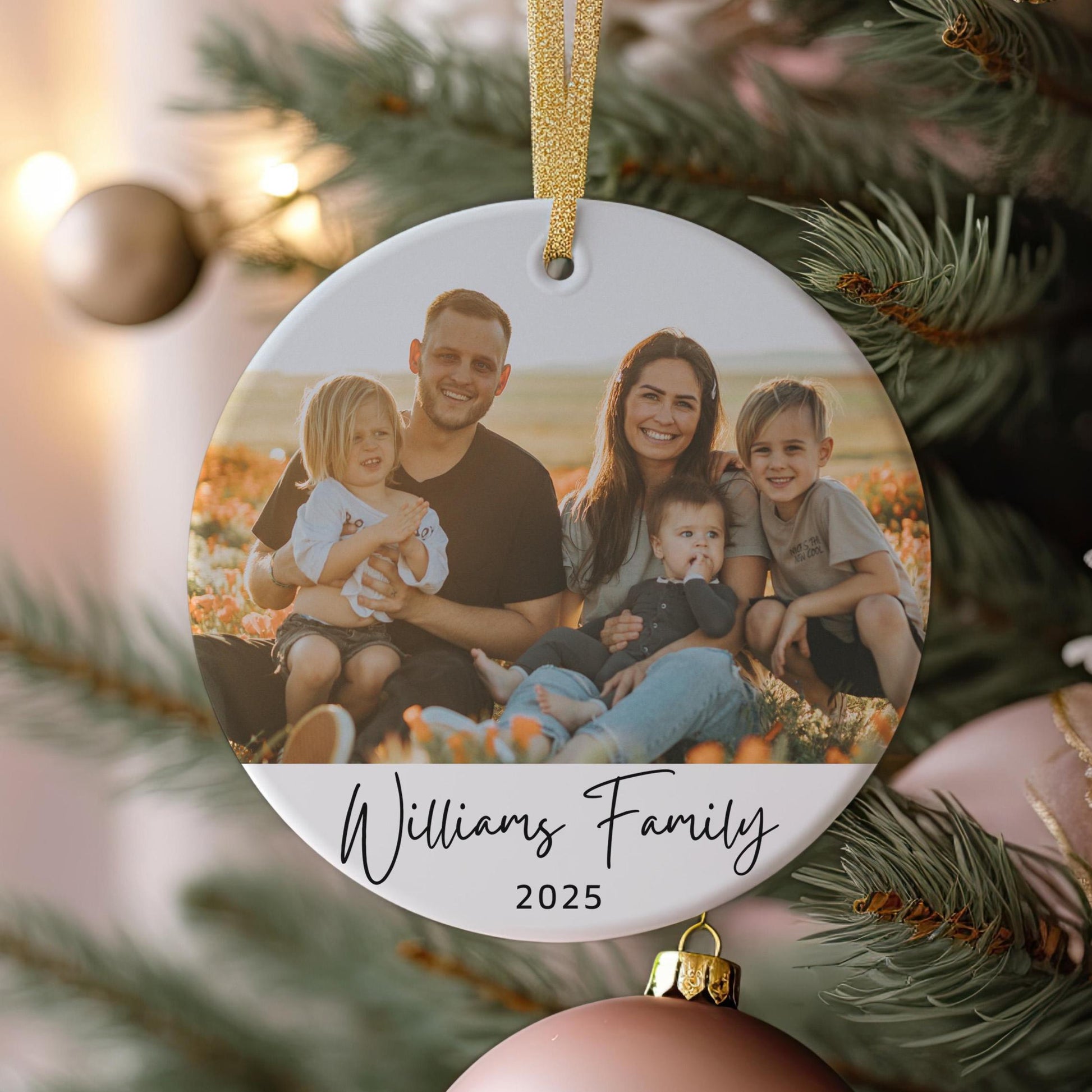 Custom Christmas Ornament 2025, Photo Ornament, Personalized Family Ornaments, Unique Christmas for Parents and Grandparents, Gift for Him