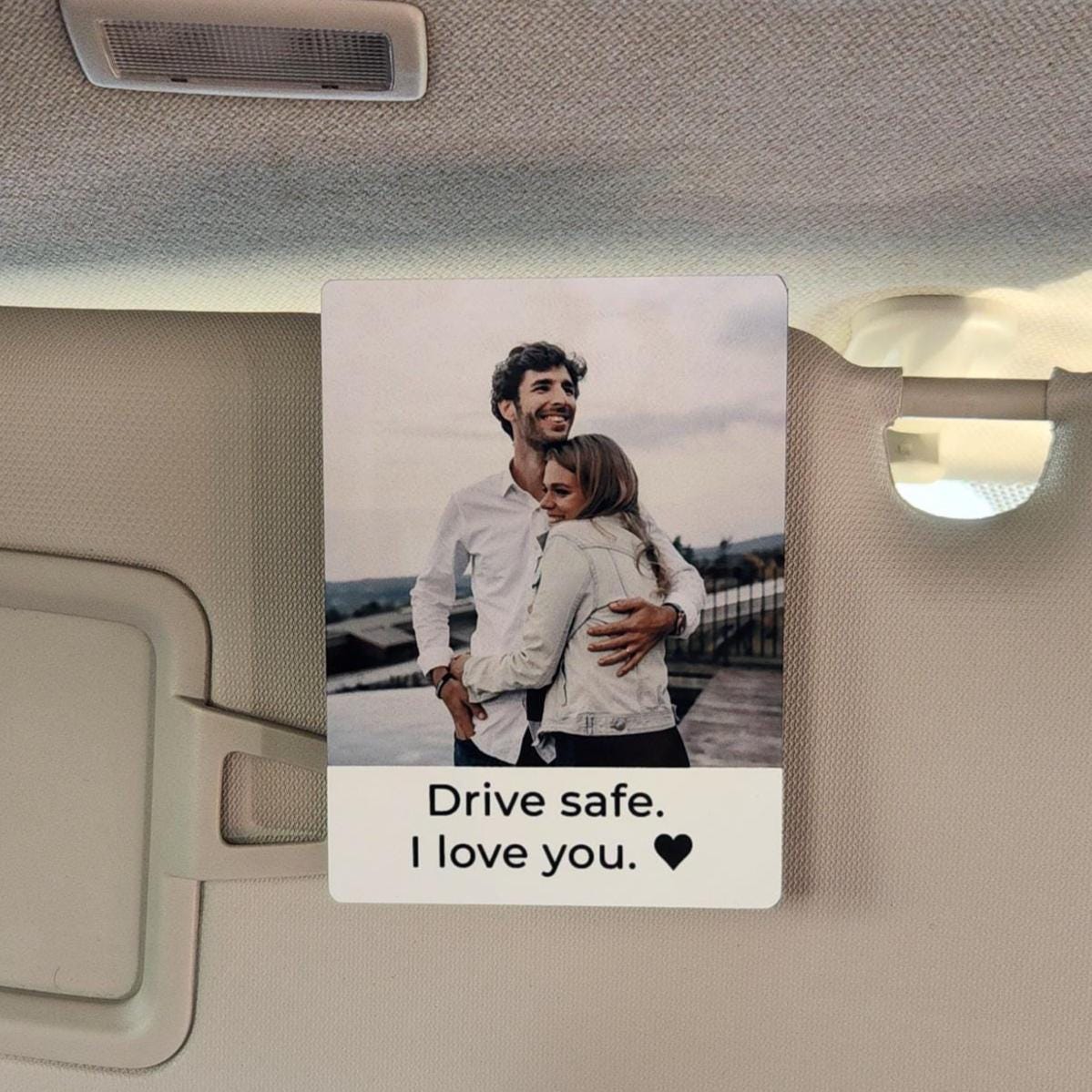 Personalized Car Visor Clip, Anniversary Gift for Him, Personalized Drive Safe Gift, Custom Picture Visor Frame, Unique Couples Gift
