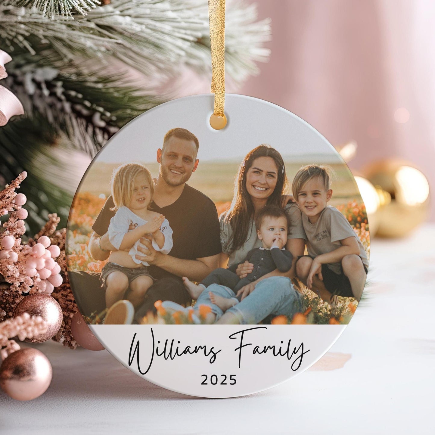 Custom Christmas Ornament 2025, Photo Ornament, Personalized Family Ornaments, Unique Christmas for Parents and Grandparents, Gift for Him