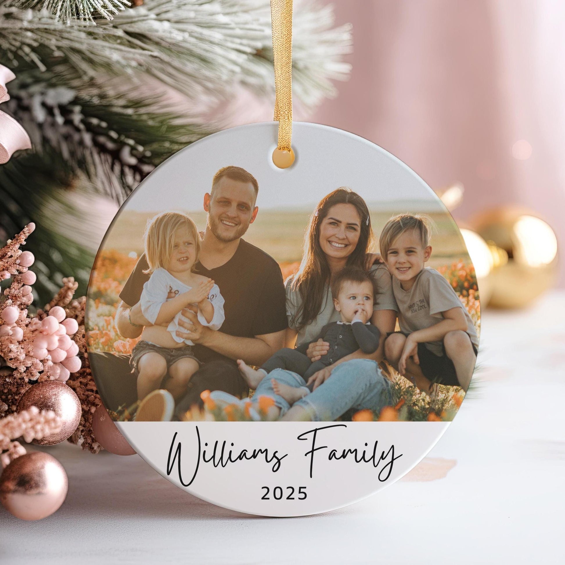Custom Christmas Ornament 2025, Photo Ornament, Personalized Family Ornaments, Unique Christmas for Parents and Grandparents, Gift for Him