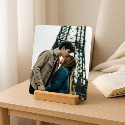 Couple Photo Gift, Personalized Metal Picture on Stand, Anniversary Valentines Gift for Boyfriend, Girlfriend, Husband, Wife