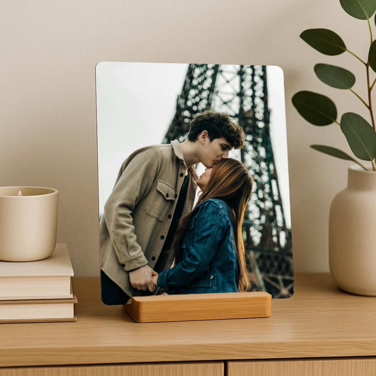 Couple Photo Gift, Personalized Metal Picture on Stand, Anniversary Valentines Gift for Boyfriend, Girlfriend, Husband, Wife